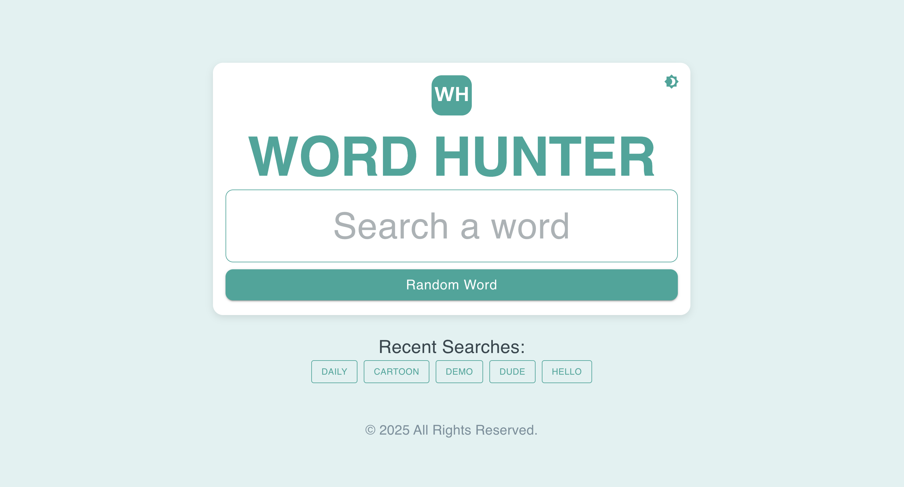Word Hunter Dictionary App